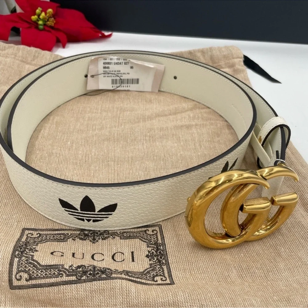 Unisex, Gucci, X Adidas, GG Marmont belt size 95 cm/38 inch made in Italy